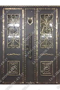 парадная дверь с коваными элементами