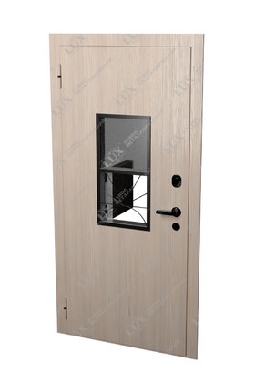стальная дверь с кассовым модулем, отделка ламинат