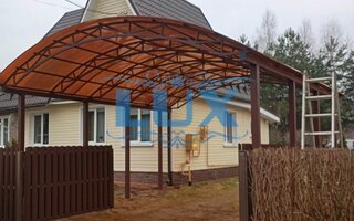 навес для дачи арочный с покрытием сотовым поликарбонатом
